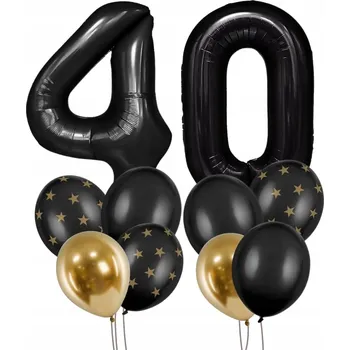 Party dekorace Balónková sada k 40. narozeninám, černá balónky narozeninová dekorace