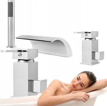 Vodovodní baterie Vanová baterie páková, montáž na okraj vany Silla CASCADE stříbrná