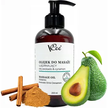Masážní přípravek VCEE ZPEVŇUJÍCÍ MASÁŽNÍ OLEJ AVOKÁDO A SKOŘICE 200 ML