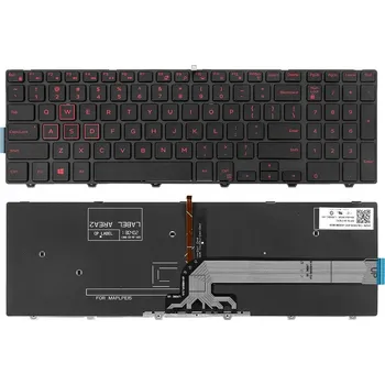 Náhradní klávesnice pro notebook KLÁVESNICE PRO DELL 3558 3550 5545 5558 3565 3576 5748 3541 7559, ČERVENÉ LED podsvícení