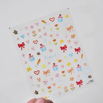 Přípravek na nehty Roztomilé nálepky mašličky na nehty | nálepky, zdobení nehtů - 1 ks TO3601