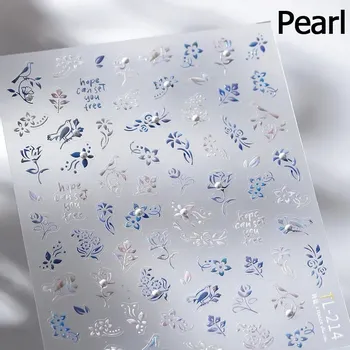 Kawaii květinové samolepky na nehty s 5D efektem | ozdoby, nálepky - TL214