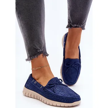 Dámské mokasíny Dámské mokasíny s mašlí Reece Barva: Modrá, Velikost: 36