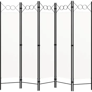 Paraván Paraván 5-panelový, bílý, 200 x 180 cm