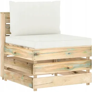 Zahradní pohovka Středový modul pohovky s polštáři, impregnované dřevo