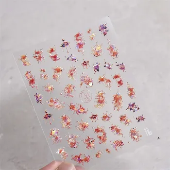 Stylové samolepky s kaprem a lotus květem na nehty | samolepky, dekorace - 1 ks až 3380