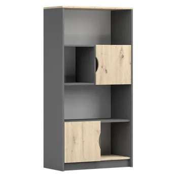 Knihovna Nábytek PEGAS s.r.o. Regál 2D - JOY II 02, Šedá/Dub Artisan