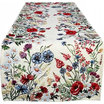 ubrus Běžec na stůl béžový, odstíny červené, vícebarevný 100 x 34 cm