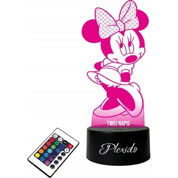 Lampička LAMPIČKA na SKLE Mickey Mouse Minnie 3D LED RGB DÁLKOVÝ OVLADAČ 16 BAREV
