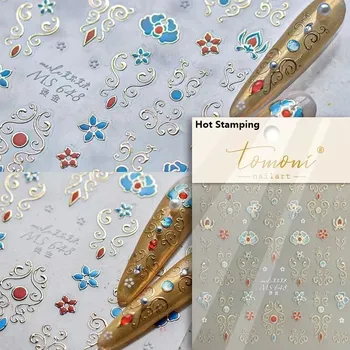 Umělé nehty 5D květinové samolepky na nehty růže | samolepky, nehtové doplňky - MS648XTJ