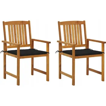 VidaXL Zahradní židle s polštáři, 2 ks, akátové dřevo