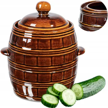 Hrnec Sud k nakládání zelí hrnec kameninový HERMETICKÝ na okurky 5 l