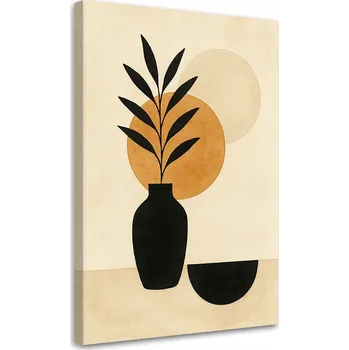 Obraz Obraz na plátně, Váza Listy Minimalismus Béžová Ghana 40x60