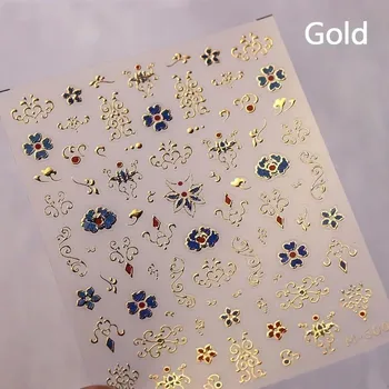 Umělé nehty 5D květinové samolepky na nehty růže | samolepky, nehtové doplňky - M600