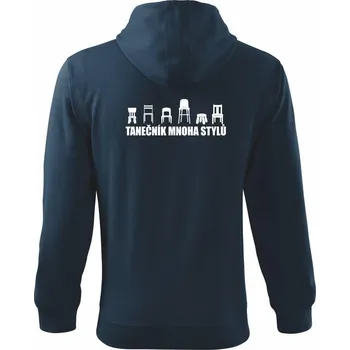 Pánská mikina Tanečník mnoha stylů - Mikina s kapucí na zip trendy zipper - M ( Námořní modrá (velmi tmavá - téměř černá) )