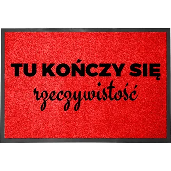 Rohožka VSTUPNÍ ROHOŽKA 40X60 ČERVENÁ VTIPNÝ NÁPIS KONEC REALITY