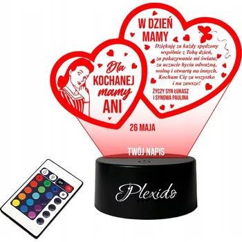 Lampička Stolní lampička Dárek pro maminku 16k. LED PLEXIDO