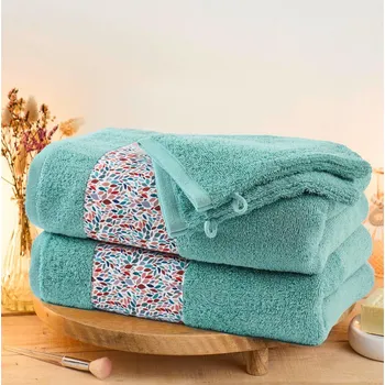 VK sada ručníků a žínek 493252 4 ks 50 x 100 cm, 15 x 21 cm zelená