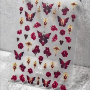 Lesklé 3D samolepky květiny na nehty | dekorace, nálepky na nehty - 1 ks MS323