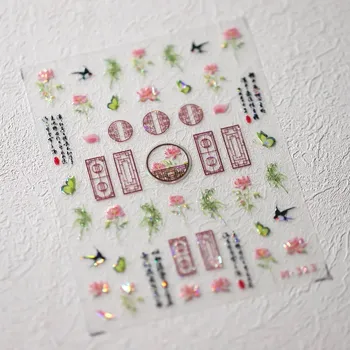 Elegantní květinové samolepky na nehty | dekorace, nálepky - M313
