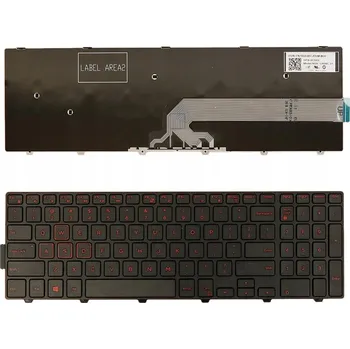 Náhradní klávesnice pro notebook KLÁVESNICE PRO DELL INSPIRON 15-5000 3558 3546 5545 5577 5576 5748 7559 ČERVENÁ