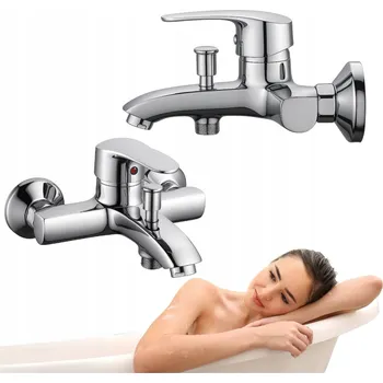 Vodovodní baterie Nástěnná vanová baterie páková Silla Exodo, stříbrná