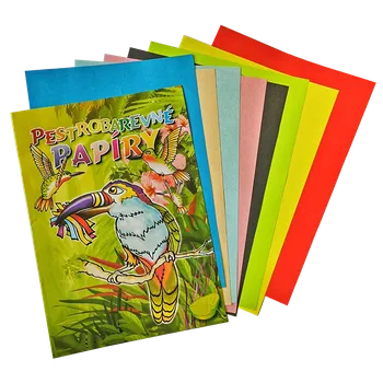 Barevný papír Pestrobarevné papíry A4 / 8 listů