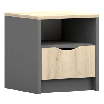 Noční stolek Nábytek PEGAS s.r.o. Noční stolek - JOY II 22, Šedá/Dub Artisan