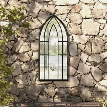 Zrcadlo Zrcadlo zahradní, černé, 100x45 cm, železné