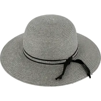 Klobouk Fiebig - Headwear since 1903 Klasický dámský černý slaměný klobouk Fiebig - Brim Hat Melange Velikost: 55 cm (S)