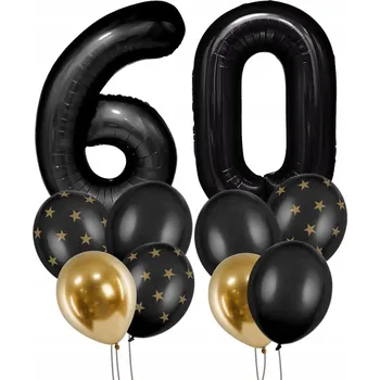 Party dekorace Balónková sada k 60. narozeninám, černá balónky narozeninová dekorace