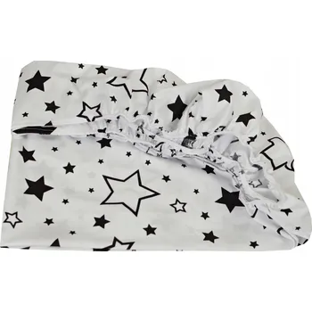 Prostěradlo PROSTĚRADLO S GUMOU DO POSTÝLKY 120X60 BAVLNA ČERNÉ HVĚZDIČKY