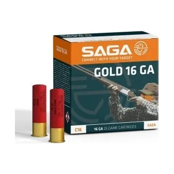 Příslušenství pro sportovní střelbu SAGA Náboj brokový SAGA, GOLD 16, 16x70mm, brok 3,25mm/ 4, 28g