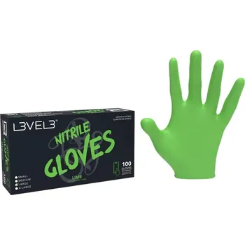 Pracovní oblečení Zelené profesionální nitrilové rukavice L3VEL3 Nitrile gloves L - Lime 100ks