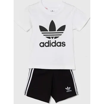 Kojenecké oblečení Dětská bavlněná souprava adidas Originals SHORT TEE SET JE0521 bílá 00X, vel. 68