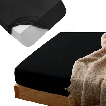 Prostěradlo Prostěradlo Jersey s gumou bavlna na postel 160x200 černé, černé