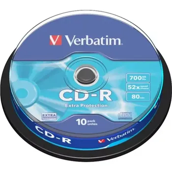 Optické médium Verbatim CD-R Extra Protection, 52x, 700MB, ( 10-pack) spindle