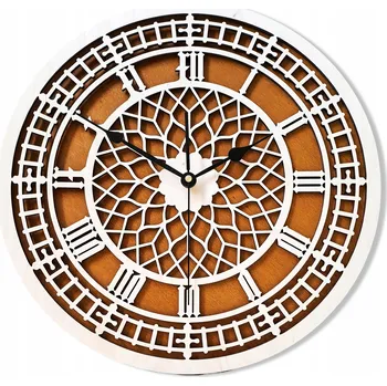 Hodiny DEKORATIVNÍ DŘEVĚNÉ HODINY NA ZEĎ, VINTAGE, RETRO, BIG BEN, VIKTORIÁNSKÉ