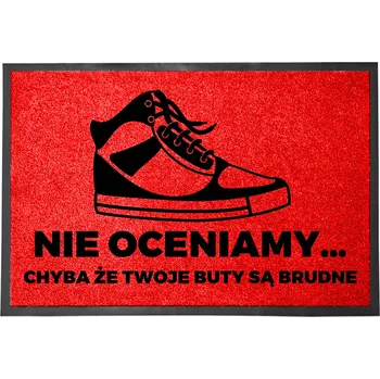 Rohožka VSTUPNÍ ROHOŽKA 40X60 ČERVENÁ HIT NÁPIS NEHODNOTÍME... POKUD NEJDE O BOTY