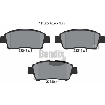 Brzdová destička Sada brzdových destiček, kotoučová brzda BENDIX Braking BPD1312