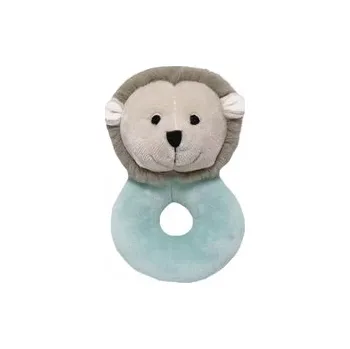 Plyšové chrastítko Ježek, 18cm - šedé, modré