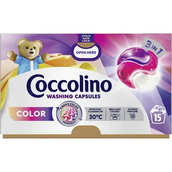 Aviváž Coccolino Kapsle 3v1 na praní barevného prádla 259,5 g (15 praní)