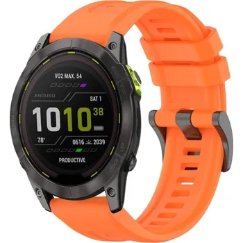 Ostatní příslušenství k chytrým hodinkám VSECHNONAMOBIL 87394 SILICONE Vyměnitelný řemínek pro Garmin Enduro 3 oranžový