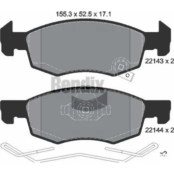 Brzdová destička Sada brzdových destiček, kotoučová brzda BENDIX Braking BPD1209