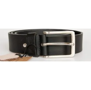 Opasek Černý kožený opasek Bullburry 125 cm dlouhý z pevné silné kůže 39 mm široký