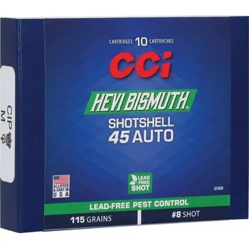 Příslušenství pro sportovní střelbu CCI Náboj brokový CCI, Bismuth Shotshell, .45 ACP, 115gr. brok No. 8 - 2,4 mm