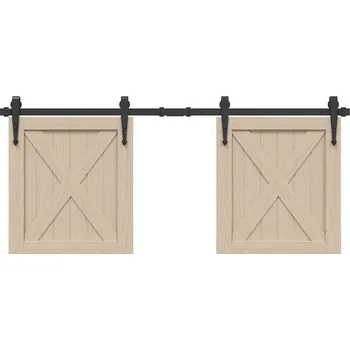 Tesařské kování vidaXL Kování pro posuvné dveře skříně 122 cm uhlíková ocel [4009682] Barva: Černá