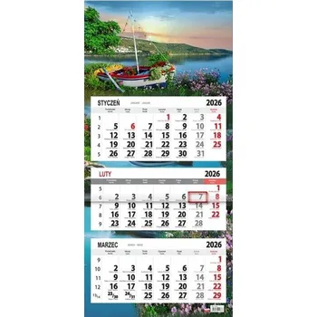 Kalendář Kalendarz 2026 trójdzielny płaska główka Łódka