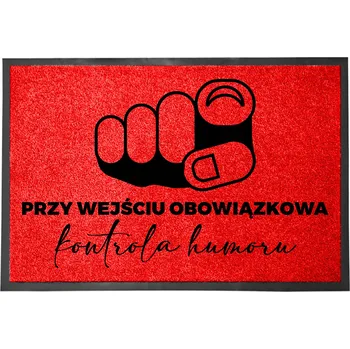VSTUPNÍ ROHOŽKA 40X60 ČERVENÁ HIT NÁPIS KONTROLA NÁLADY U VSTUPU