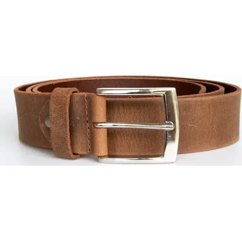 Opasek Hnědý kožený opasek ze silné matné pevné kůže, šířka 38 mm, délka 110 cm